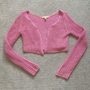 Pink cropped cardigan